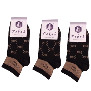 جوراب ساق کوتاه زنانه پکاب مجموعه 3 عددی