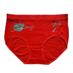 شورت زنانه طرح Curious girl قرمز