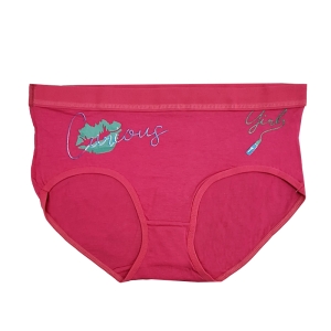 شورت زنانه طرح Curious girl صورتی پررنگ