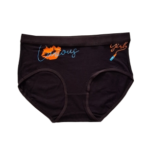 شورت زنانه طرح Curious girl مشکی