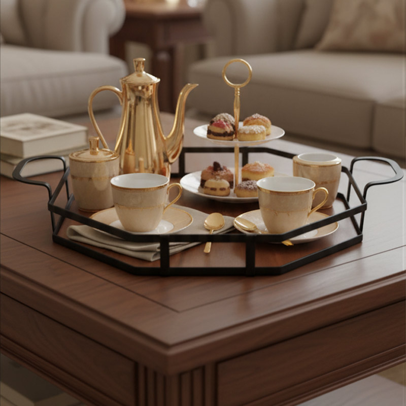 سینی پذیرایی مدل هشت ضلعی - Image 4