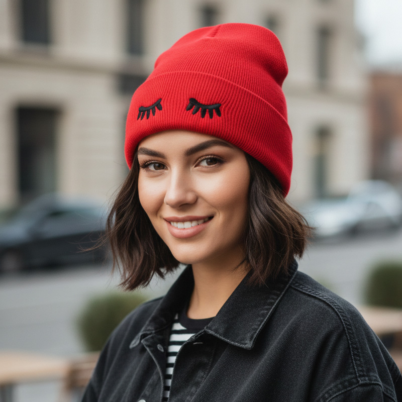 کلاه بافتنی طرح پلک - Image 6