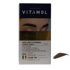 کیت رنگ ابرو ویتامول شماره S2 رنگ شنی خیلی روشن 30ml