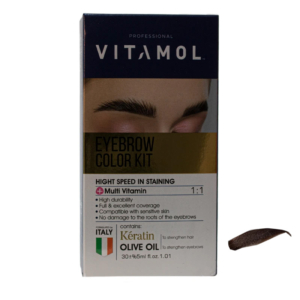 کیت رنگ ابرو ویتامول شماره B رنگ قهوه ای روشن 30ml