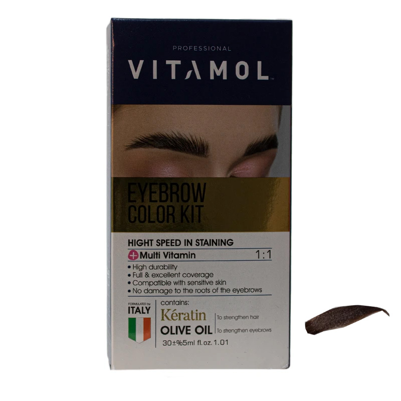 کیت رنگ ابرو ویتامول شماره B رنگ قهوه ای روشن 30ml