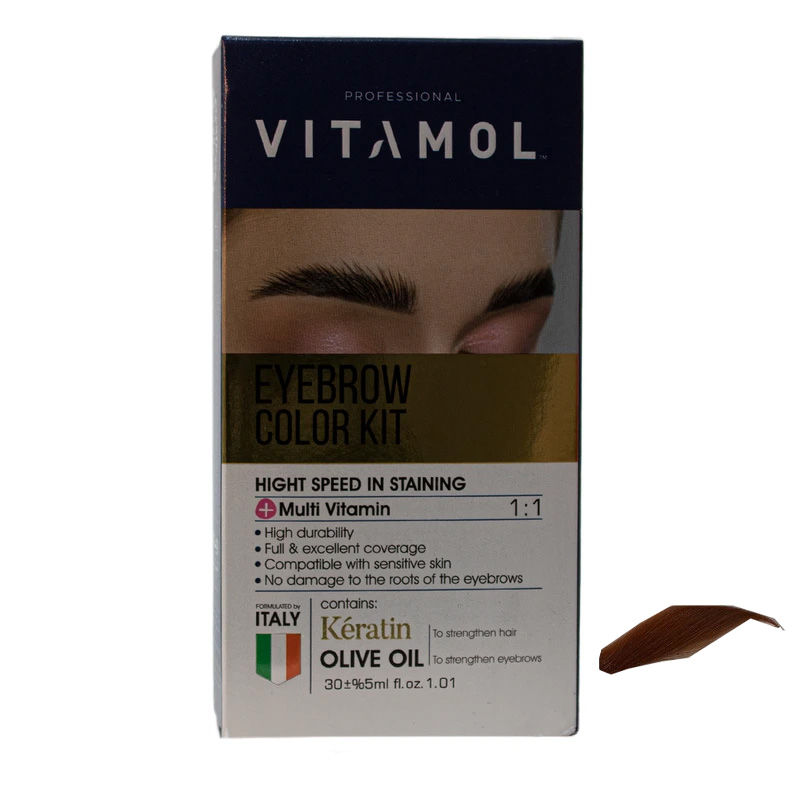 کیت رنگ ابرو ویتامول شماره H1 رنگ عسلی 30ml