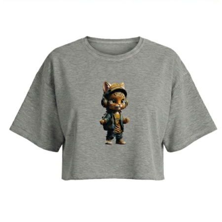 کراپ تاپ زنانه طرح کیتی استایل