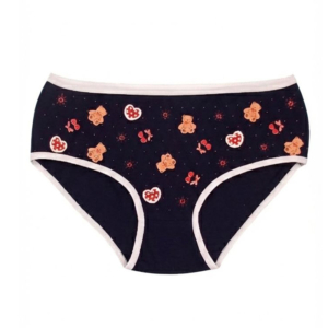 شورت زنانه نخ پنبه طرح خرس و پاپیون (رنگ سرمه ای)