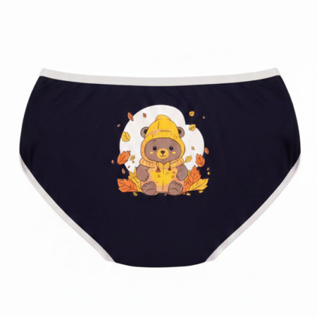 شورت زنانه نخ پنبه طرح خرس پاییزی