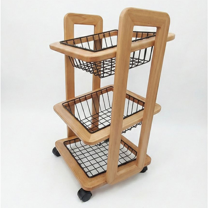 سبد سیب زمینی پیاز چوبی 3 طبقه - Image 3