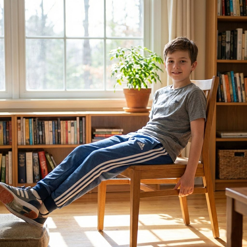 شلوار اسلش بچگانه ملانژ طرح سهخط رنگ آبی - Image 2