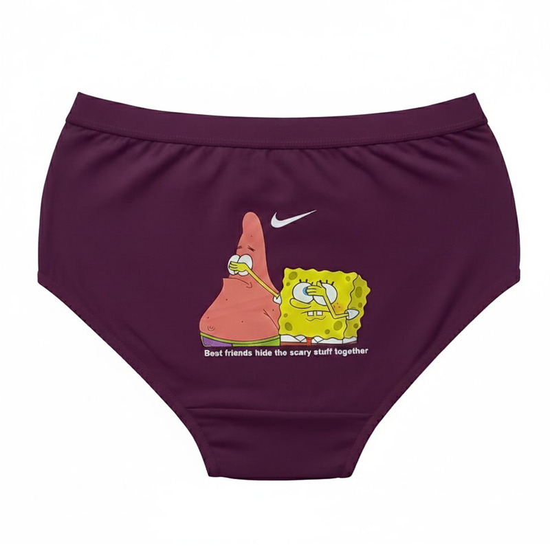 شورت زنانه تمام نخ طرح باب اسفنجی