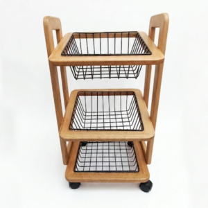 سبد سیب زمینی پیاز چوبی 3 طبقه