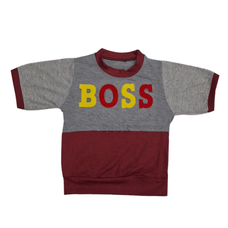 تیشرت بچگانه طرح برجسته BOSS دورنگ