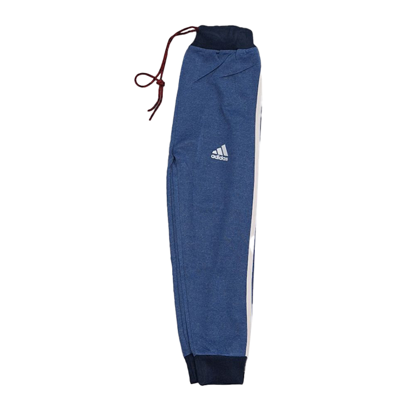 شلوار اسلش بچگانه ملانژ طرح سهخط رنگ آبی - Image 3